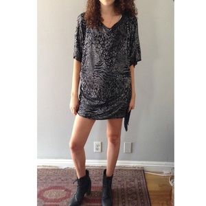 Metallic Grey Mini Dress